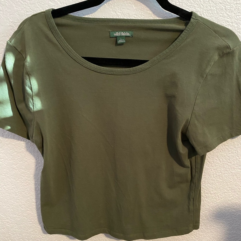 Green crop shirt from target
